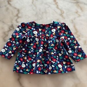 Tommy Hilfiger navy floral baby top blouse and skirt Sz 12/18M